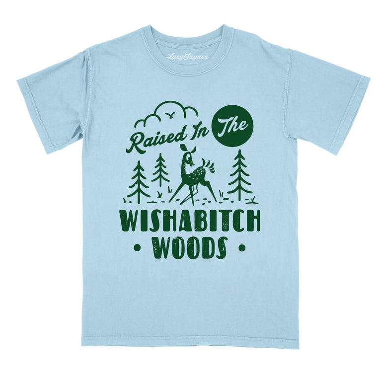 Wishabitch Woods Comfort Colors Graphic Tee - Chambray