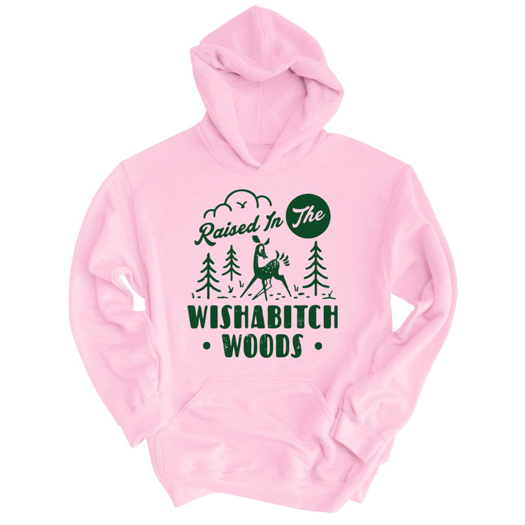 Wishabitch Woods Graphic Hoodie - Light Pink