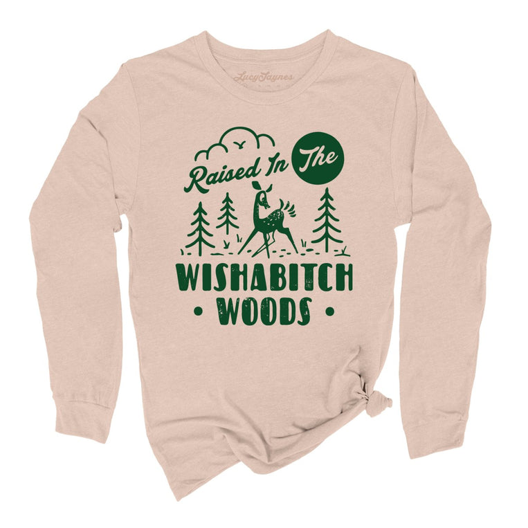 Wishabitch Woods Graphic Long Sleeve Tee - Sand Dune
