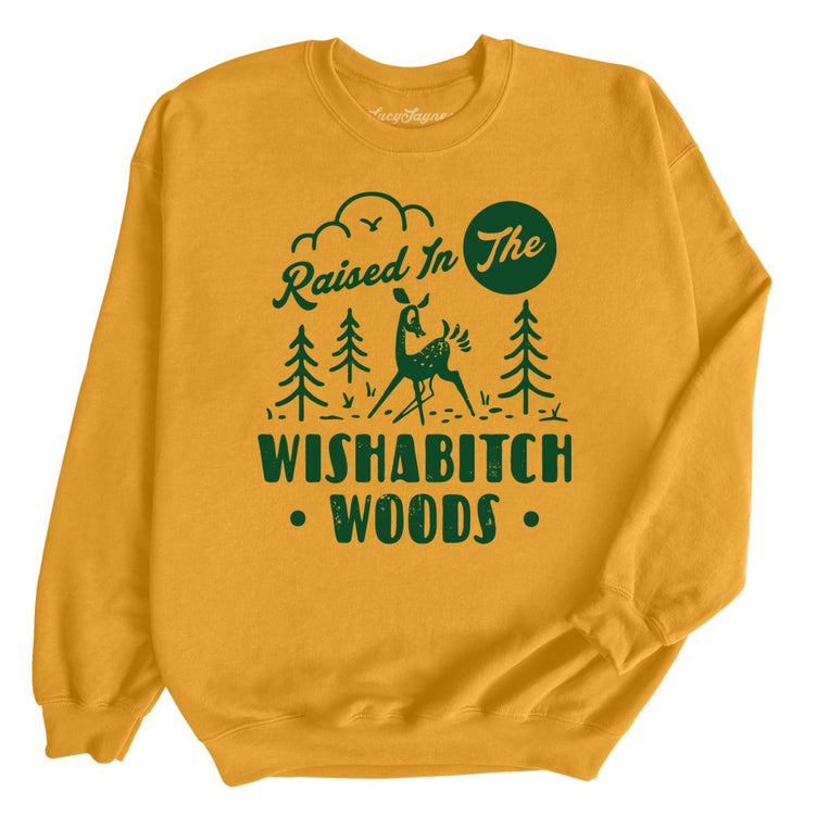 Wishabitch Woods Graphic Sweatshirt - Gold