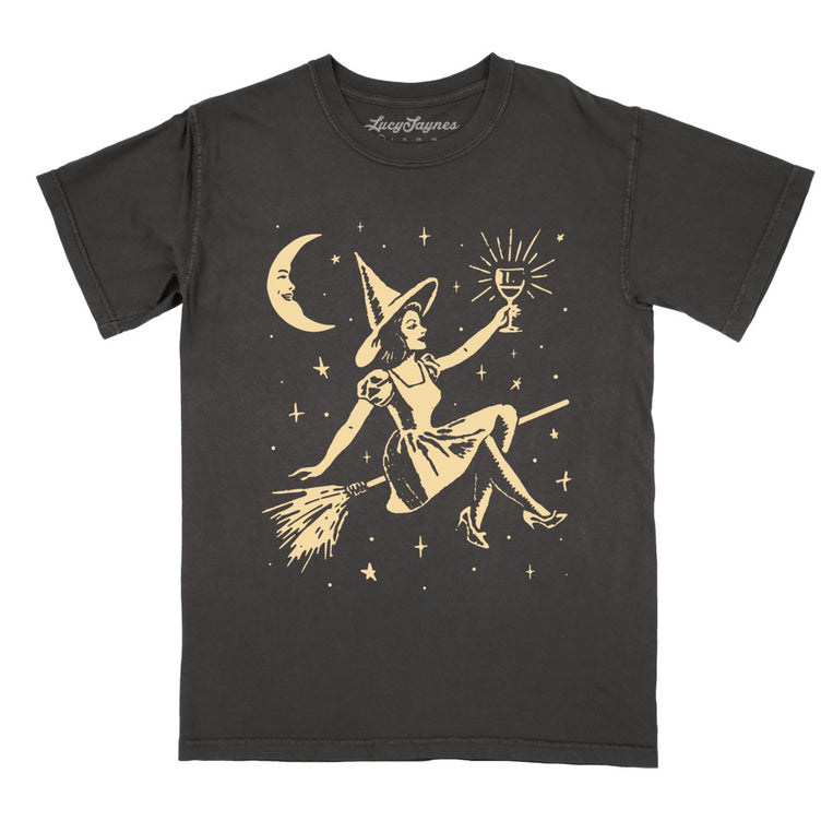 Witchy Wine Comfort Colors Graphic Tee - Pepper
