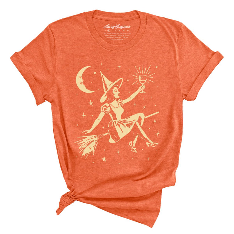Witchy Wine Graphic Tee - Heather Orange