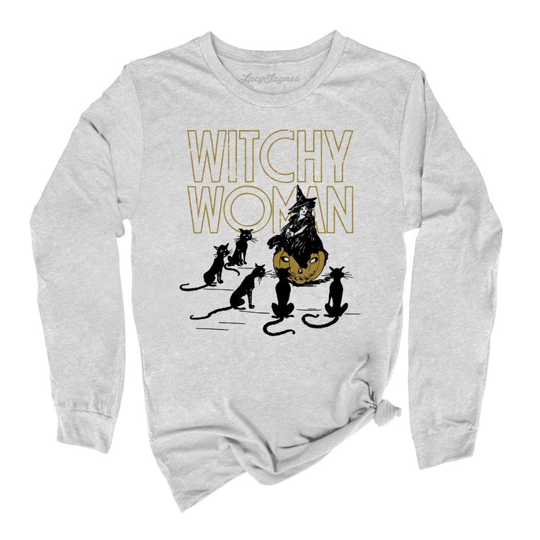 Witchy Woman Graphic Long Sleeve Tee - Athletic Heather
