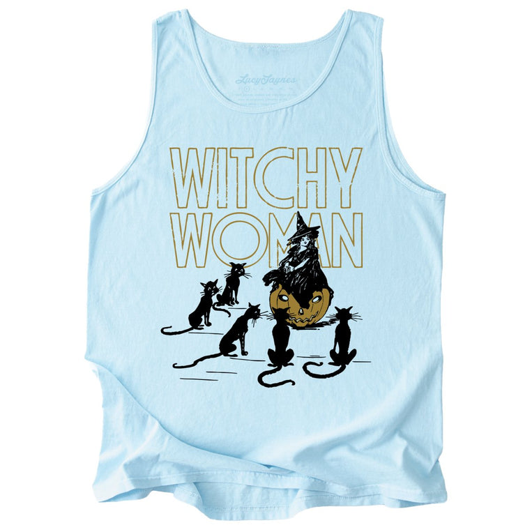 Witchy Woman Comfort Colors Graphic Tank Top - Chambray