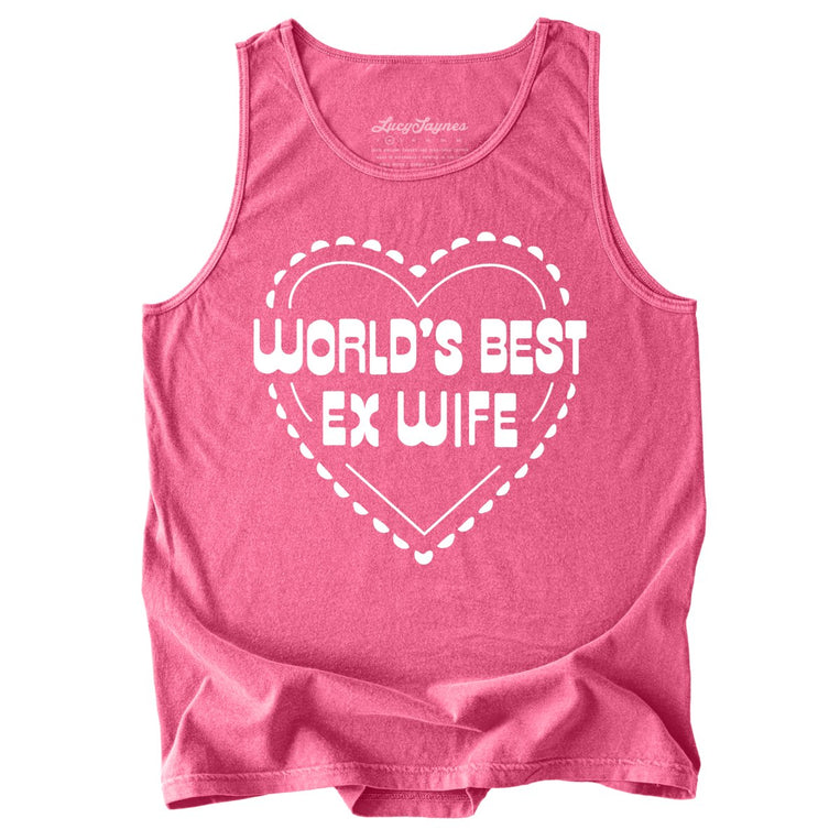 World's Best Ex Wife Comfort Colors Graphic Tank Top - Crunchberry