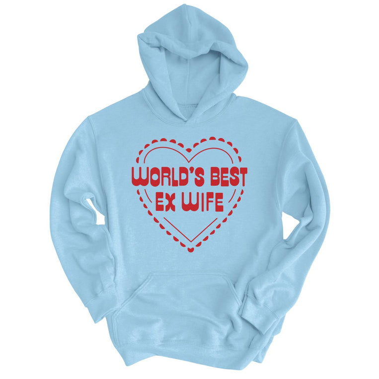 World's Best Ex Wife Graphic Hoodie - Light Blue