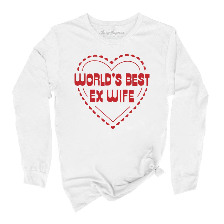World's Best Ex Wife Graphic Long Sleeve Tee - White