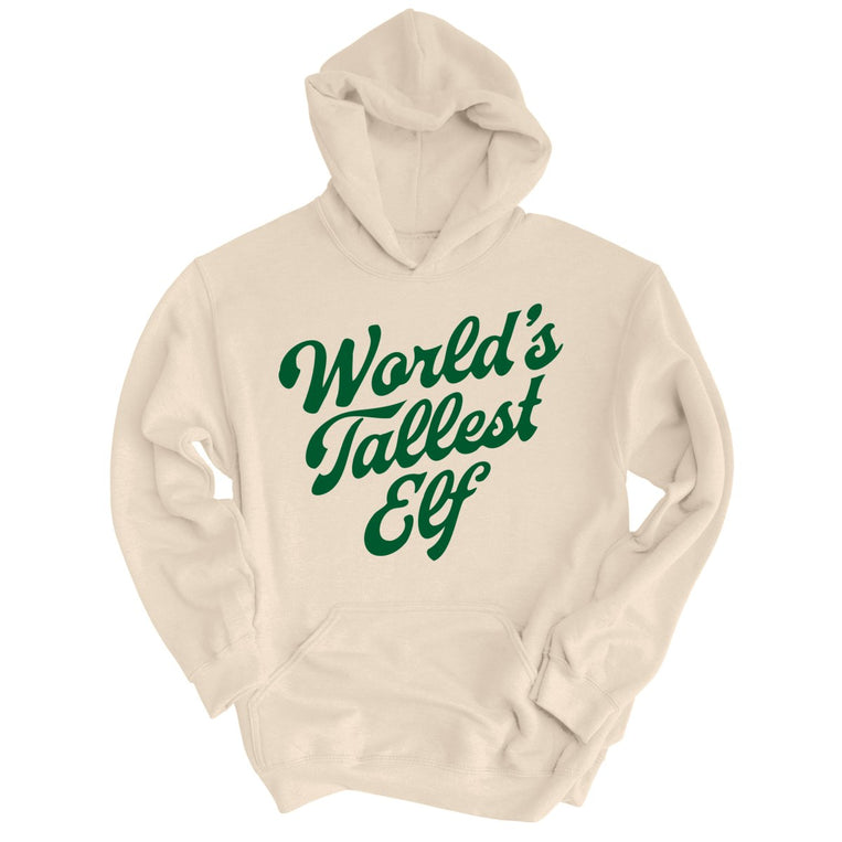 World's Tallest Elf Graphic Hoodie - Sand