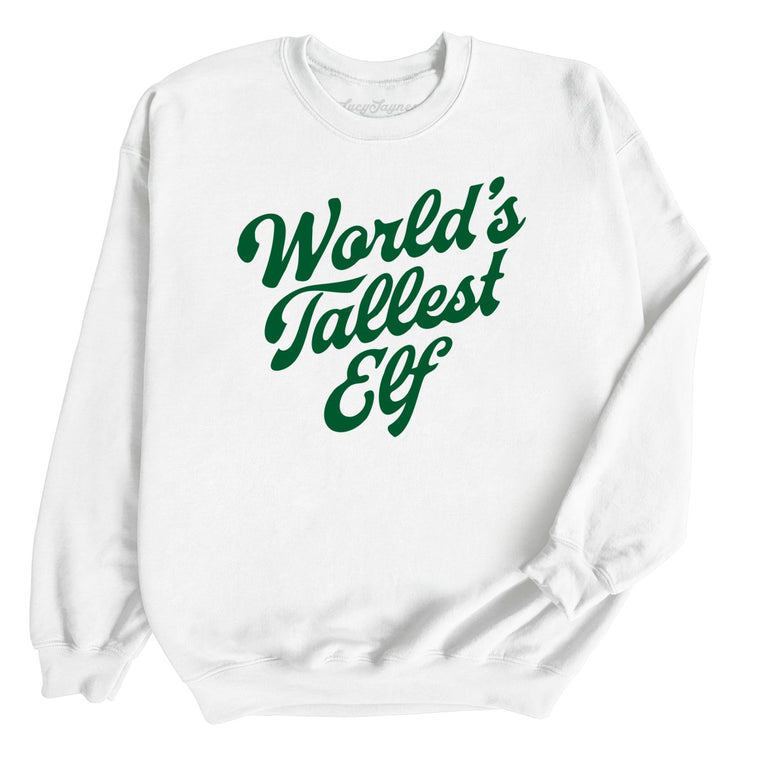 World's Tallest Elf Graphic Sweatshirt - White