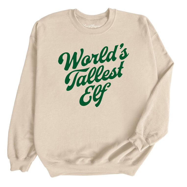 World's Tallest Elf Graphic Sweatshirt - Sand