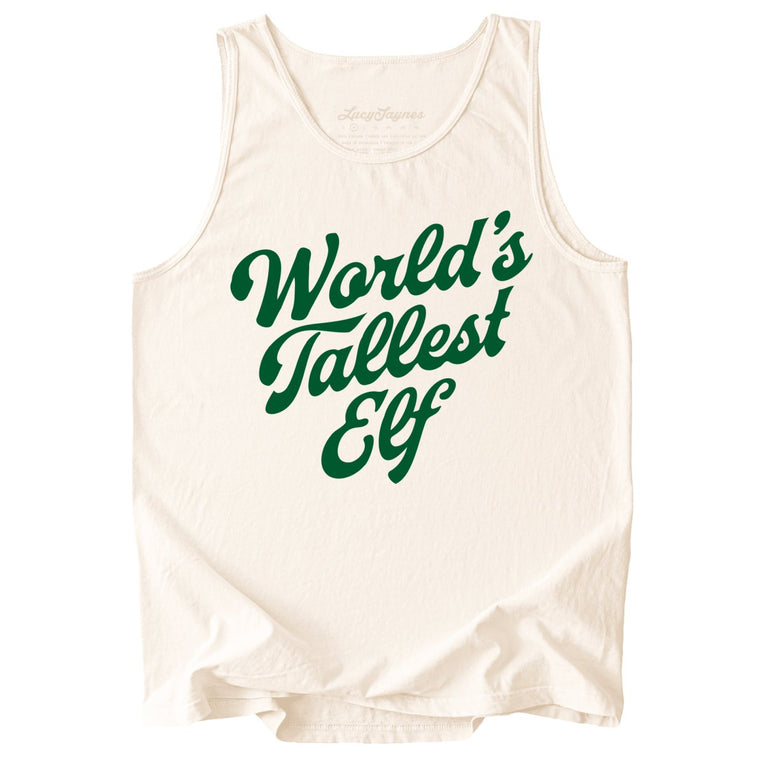 World's Tallest Elf Comfort Colors Graphic Tank Top - Ivory