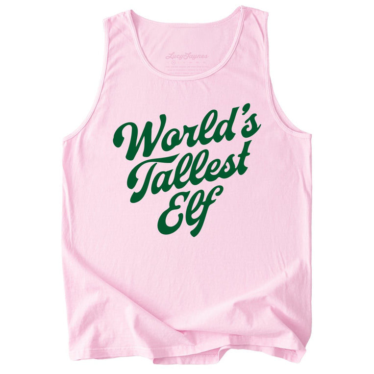 World's Tallest Elf Comfort Colors Graphic Tank Top - Blossom