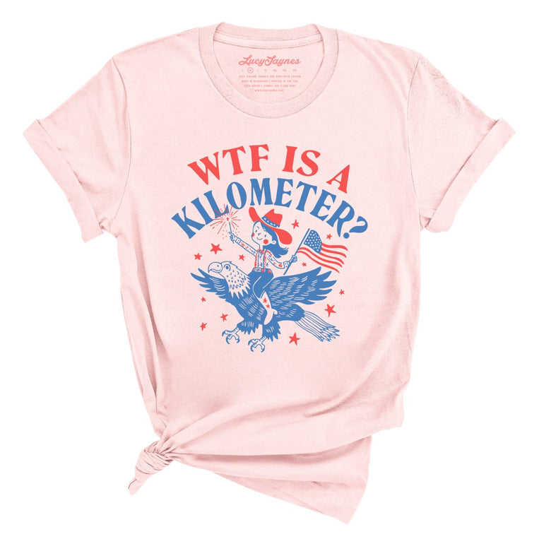 WTF Is A Kilometer Graphic Tee - Soft Pink