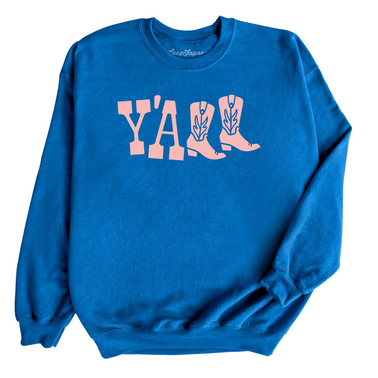 Y'all Boots Graphic Sweatshirt - Royal