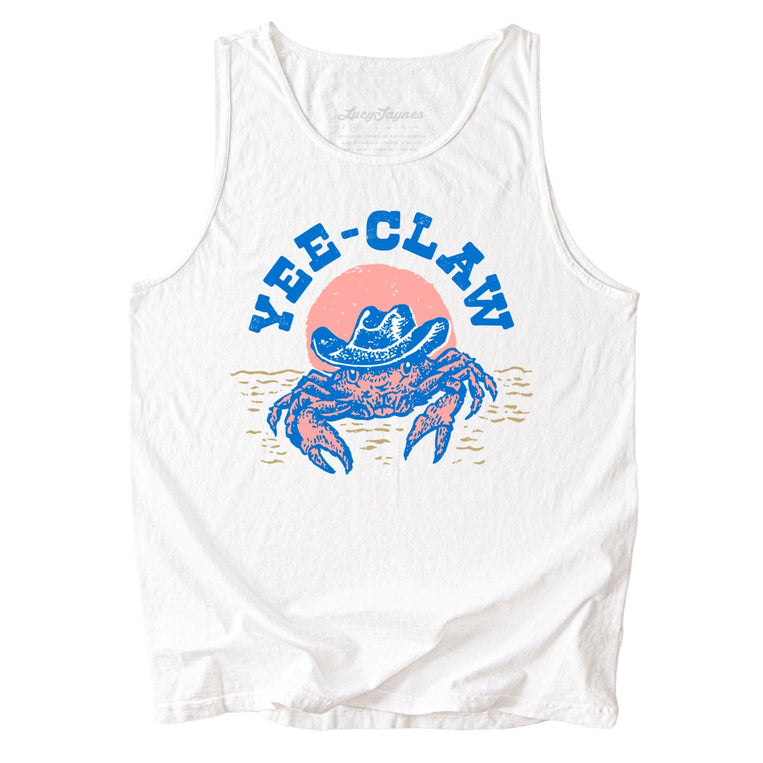 Yee Claw Comfort Colors Graphic Tank Top - White