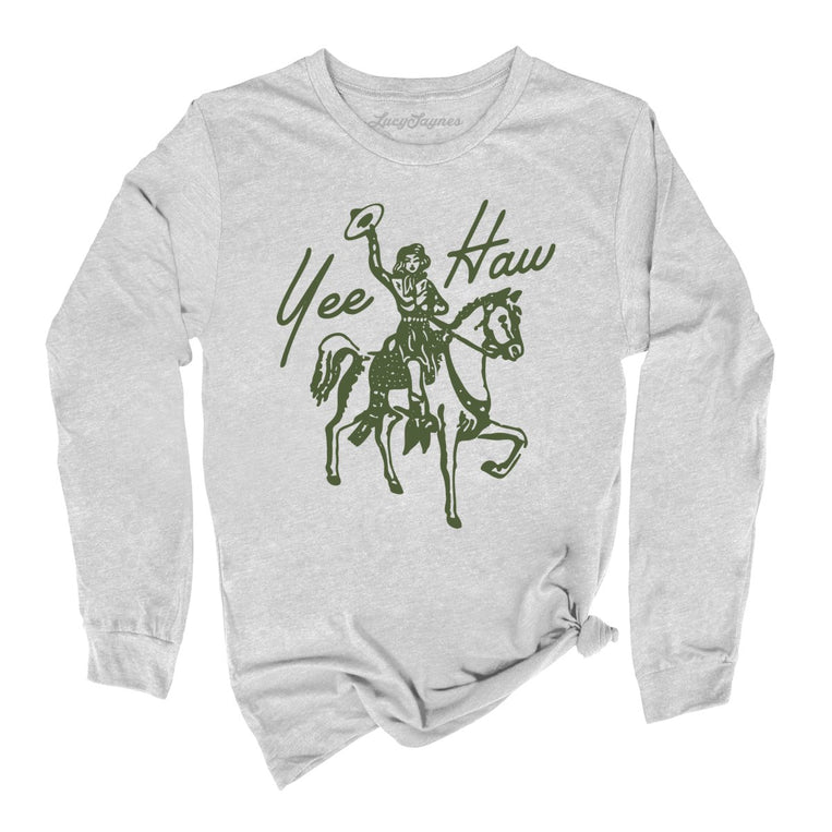 Yee Haw Graphic Long Sleeve Tee - Athletic Heather