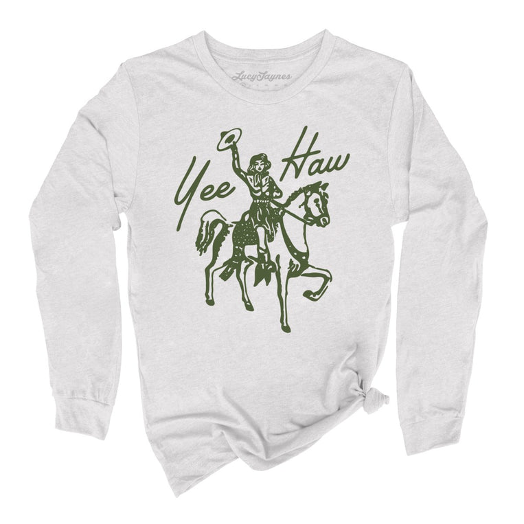 Yee Haw Graphic Long Sleeve Tee - Ash