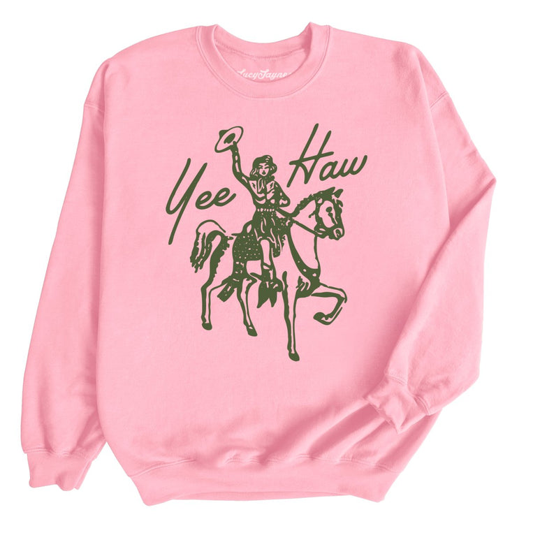 Yee Haw Graphic Sweatshirt - Light Pink