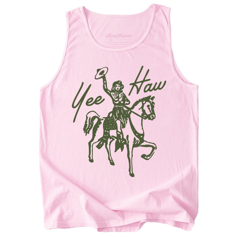 Yee Haw Comfort Colors Graphic Tank Top - Blossom