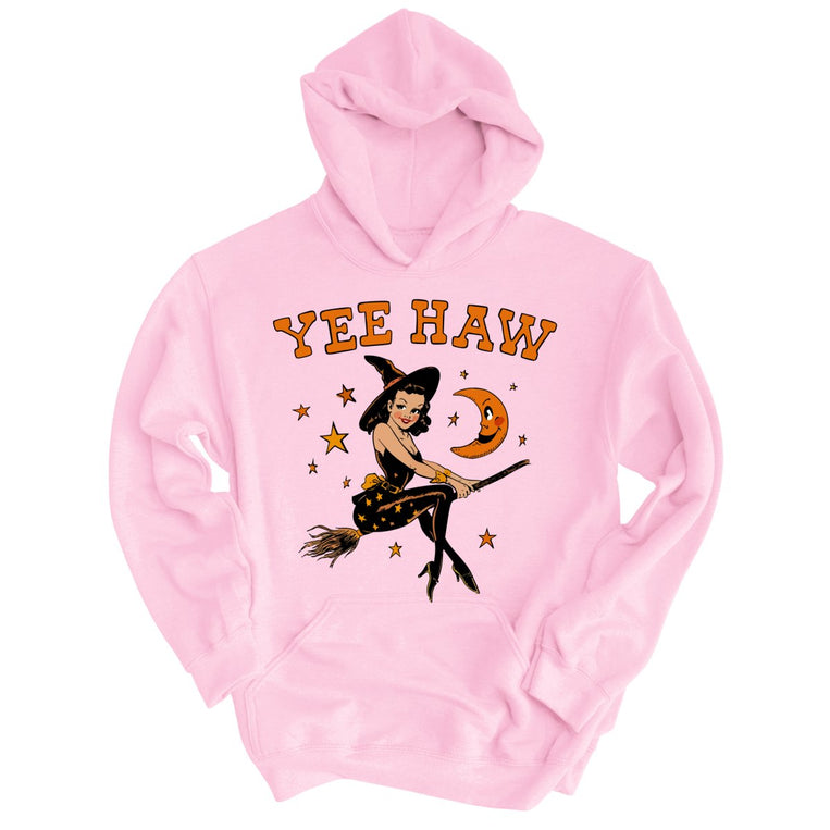 Yee Haw Witch Graphic Hoodie - Light Pink
