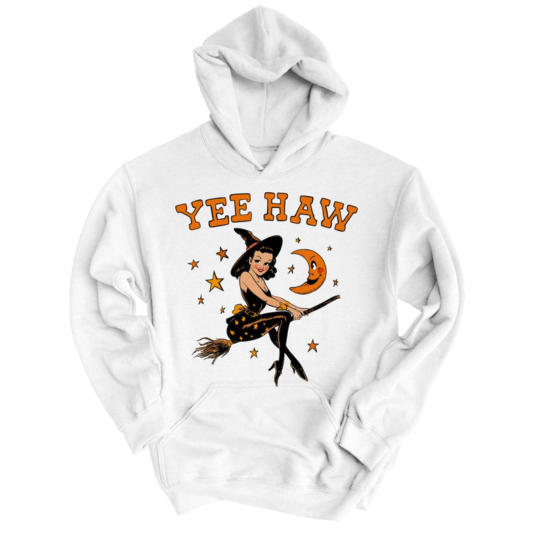 Yee Haw Witch Graphic Hoodie - White