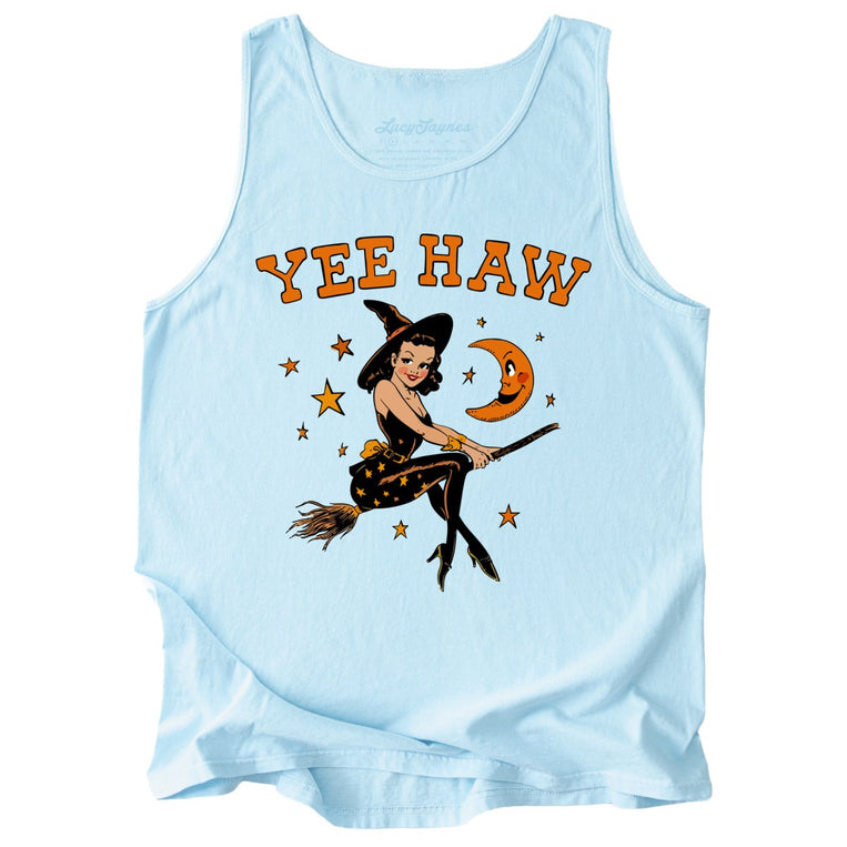 Yee Haw Witch Comfort Colors Graphic Tank Top - Chambray