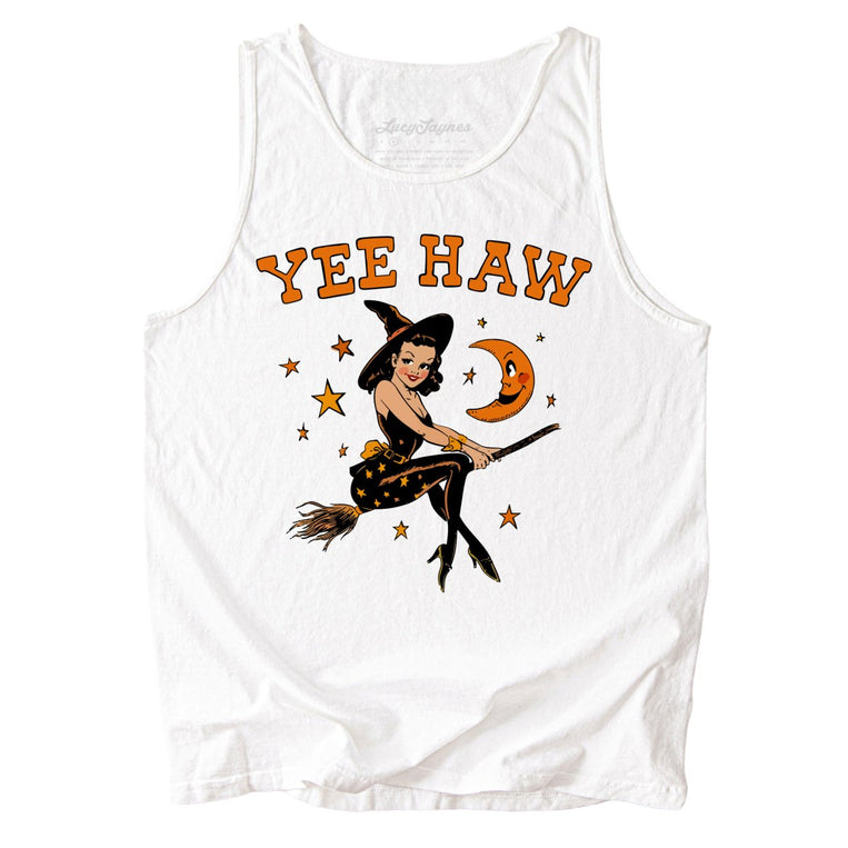 Yee Haw Witch Comfort Colors Graphic Tank Top - White
