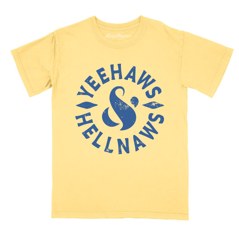 Yeehaws and Hellnaws Comfort Colors Graphic Tee - Butter
