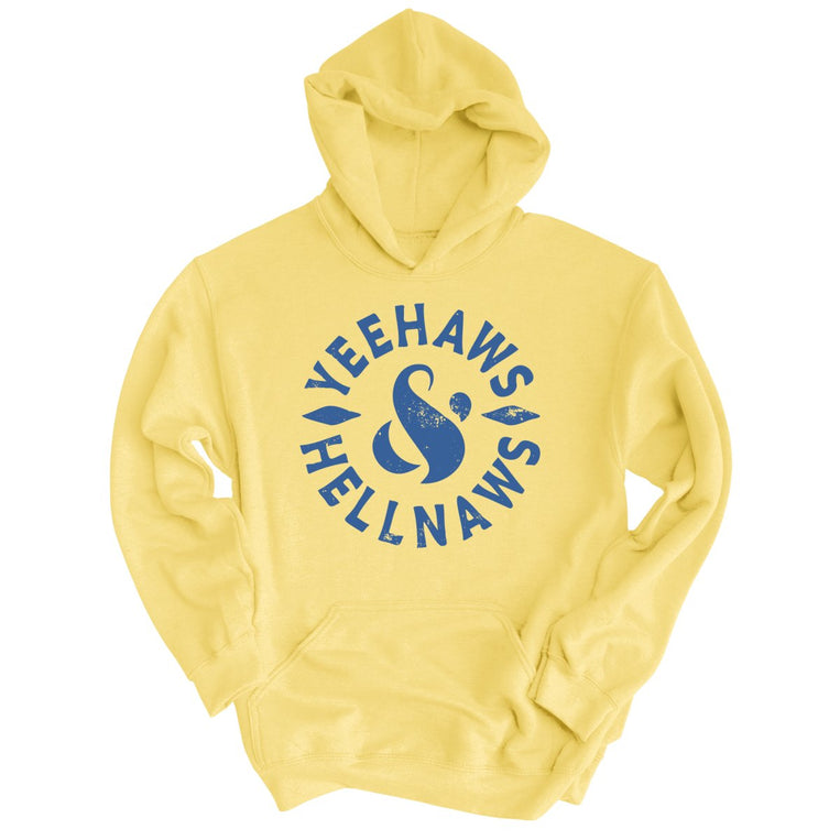 Yeehaws and Hellnaws Graphic Hoodie - Light Yellow