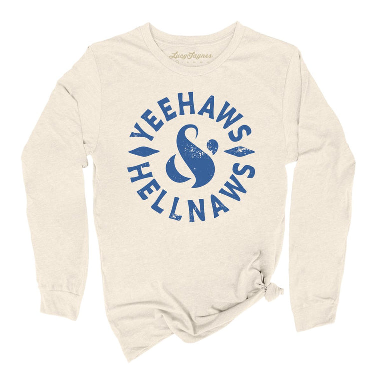 Yeehaws and Hellnaws Graphic Long Sleeve Tee - Natural