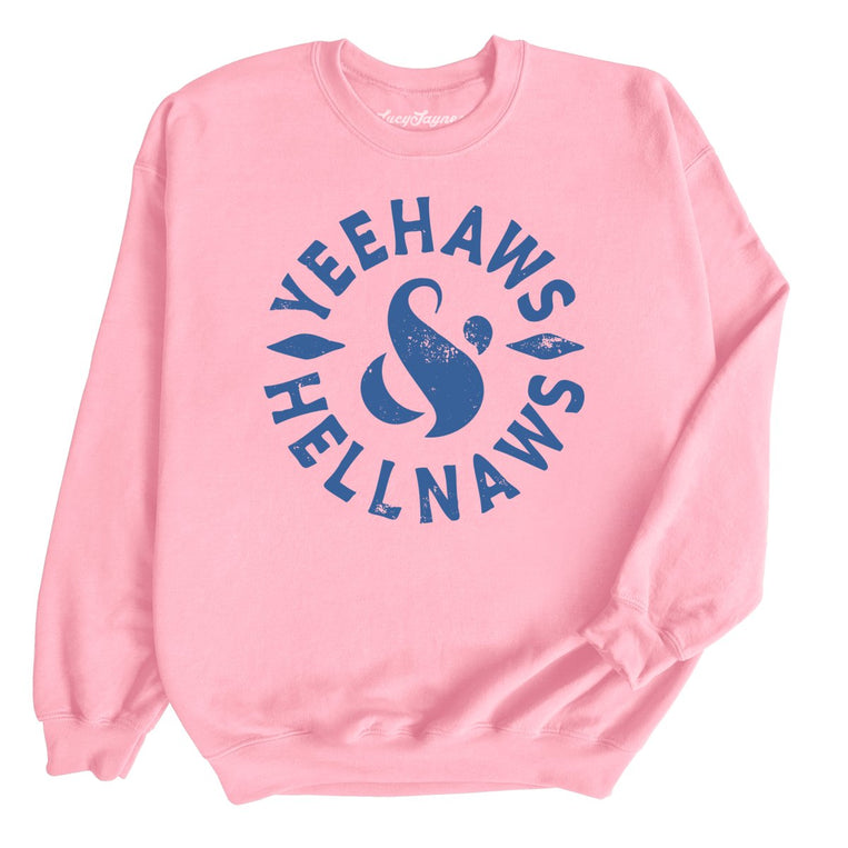 Yeehaws and Hellnaws Graphic Sweatshirt - Light Pink