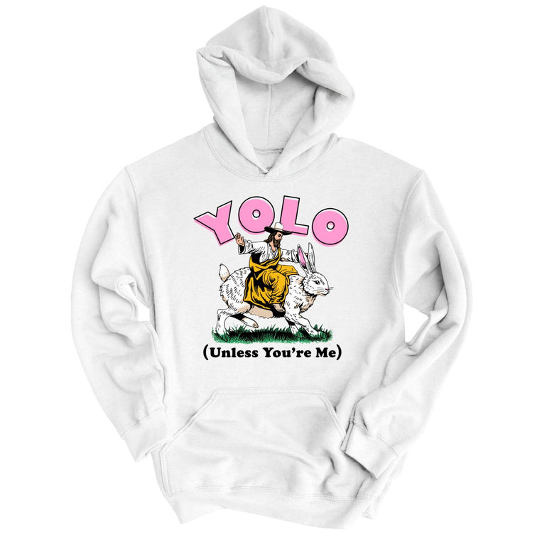 YOLO Unless You're Me Graphic Hoodie - White