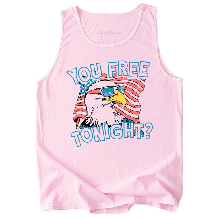 You Free Tonight? Comfort Colors Graphic Tank Top - Blossom