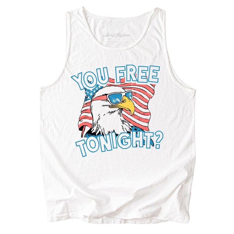 You Free Tonight? Comfort Colors Graphic Tank Top - White