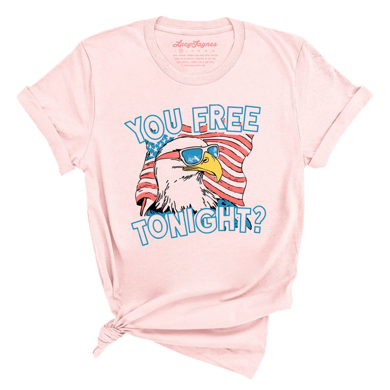 You Free Tonight? Graphic Tee - Soft Pink