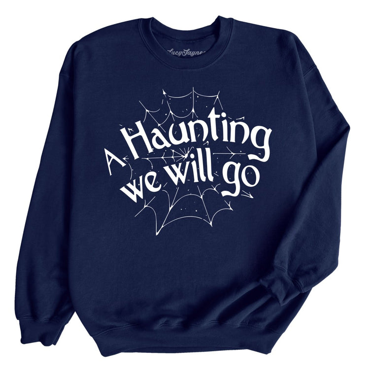 A Haunting We Will Go Graphic Sweatshirt - Navy
