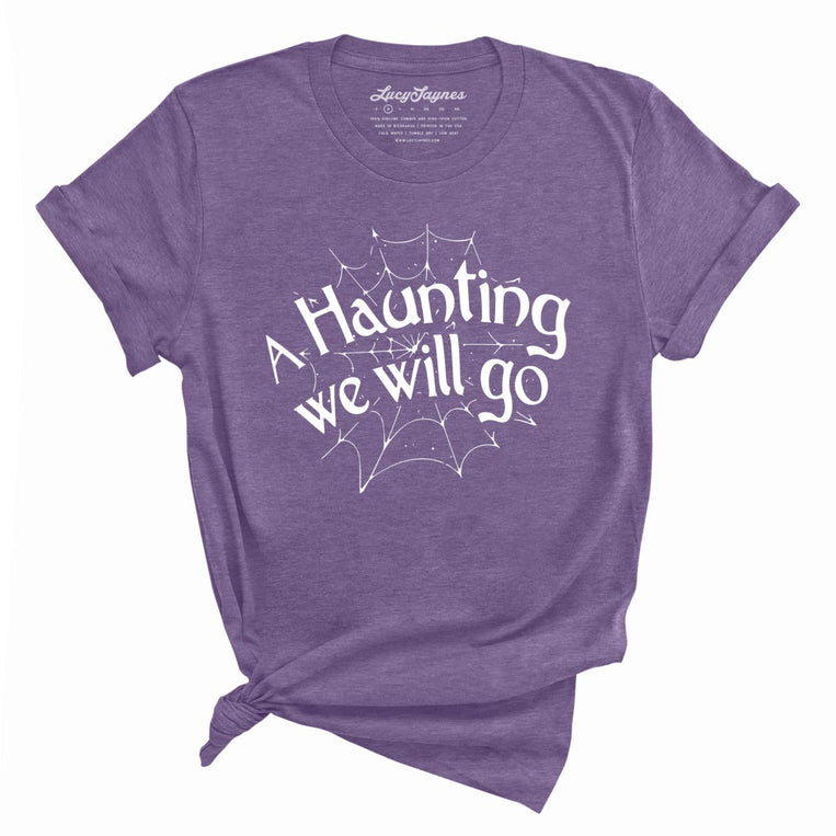 A Haunting We Will Go Graphic Tee - Heather Team Purple