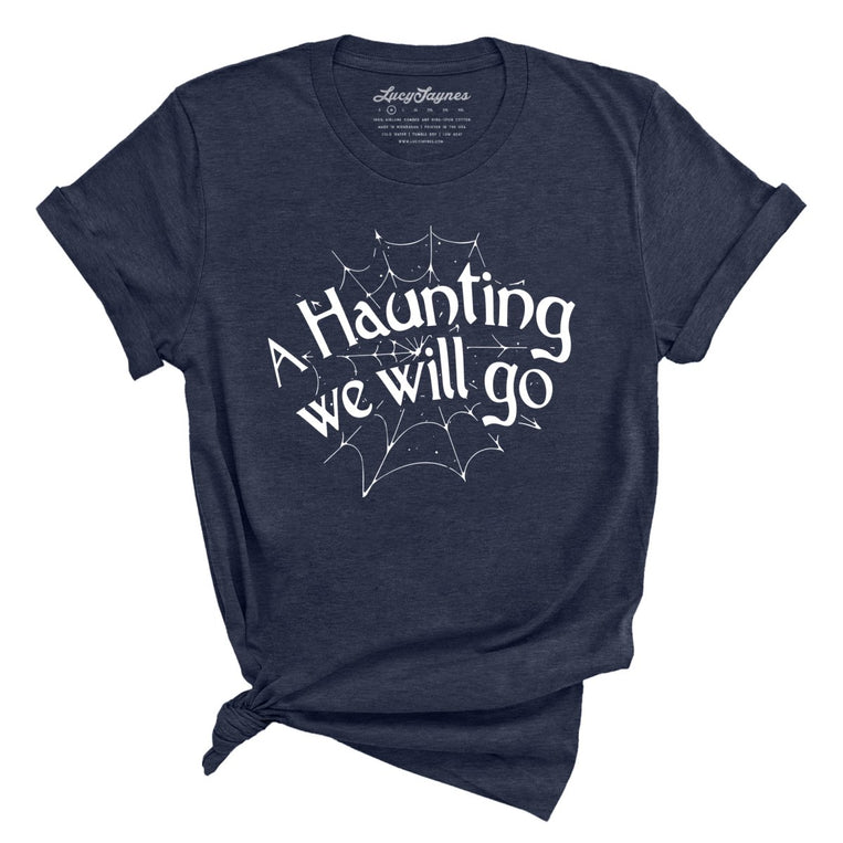 A Haunting We Will Go Graphic Tee - Heather Midnight Navy