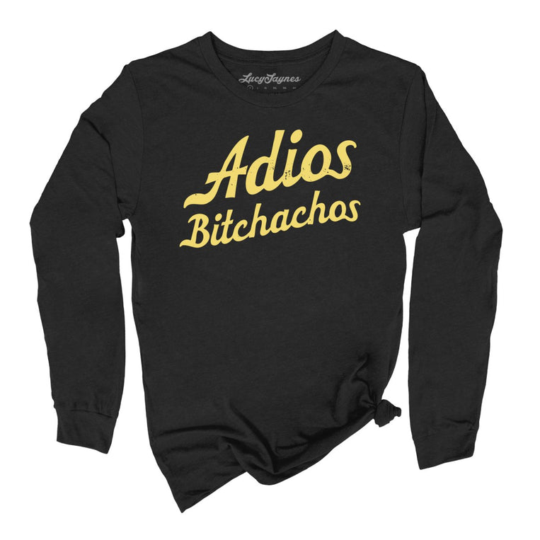 Adios Bitchachos Graphic Long Sleeve Tee - Black