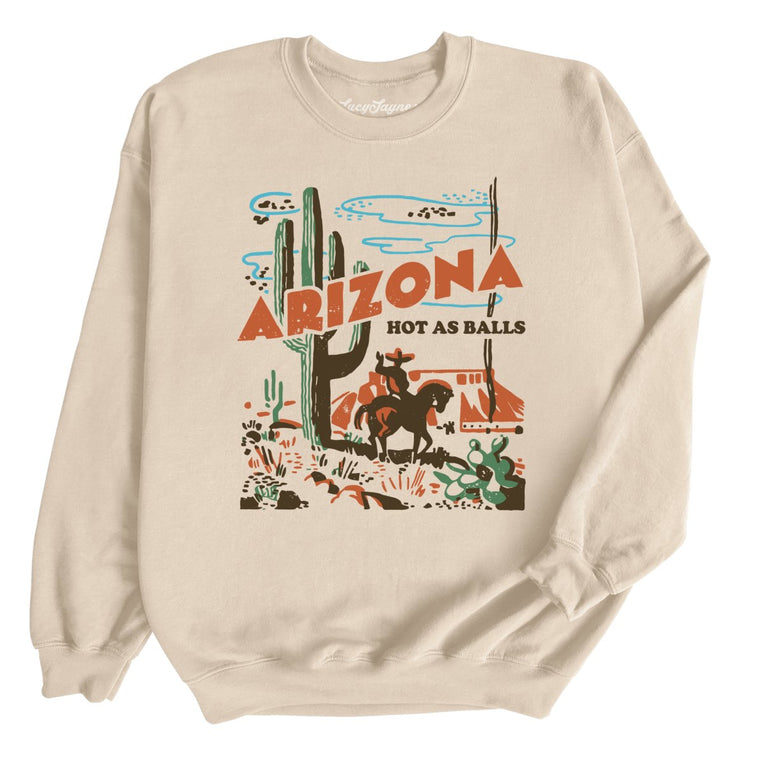 Arizona Hot As Balls Graphic Sweatshirt - Sand