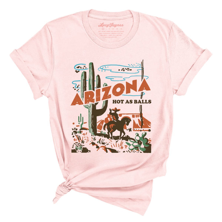 Arizona Hot As Balls Graphic Tee - Soft Pink