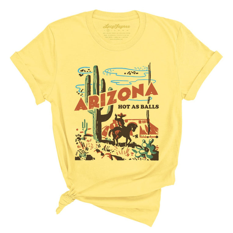 Arizona Hot As Balls Graphic Tee - Yellow