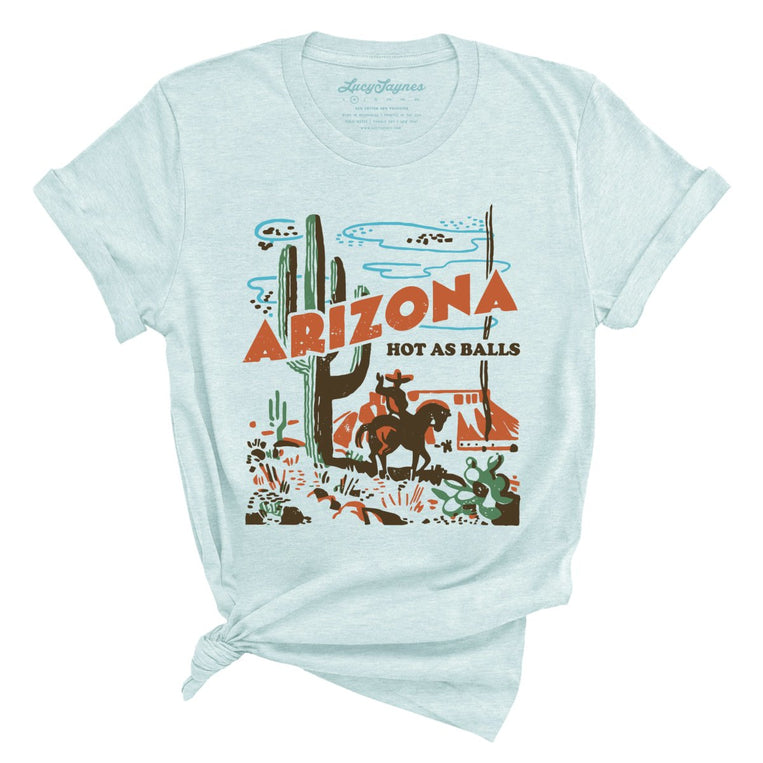 Arizona Hot As Balls Graphic Tee - Heather Ice Blue
