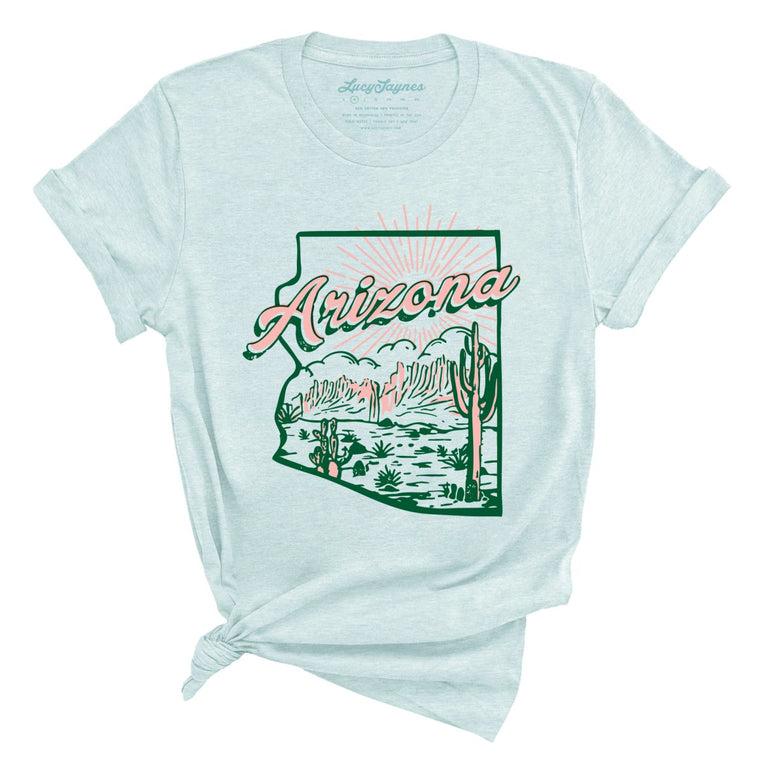 Arizona Graphic Tee - Heather Ice Blue