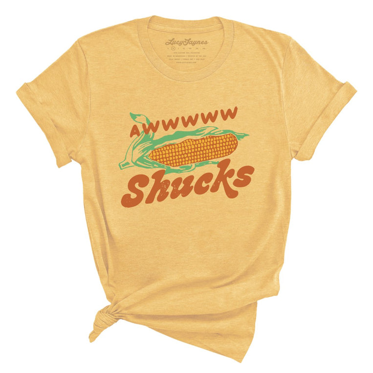 Awwwww Shucks Graphic Tee - Heather Yellow Gold