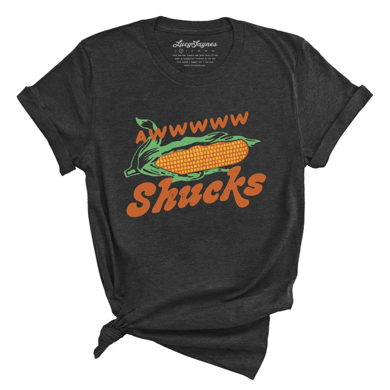 Awwwww Shucks Graphic Tee - Dark Grey Heather