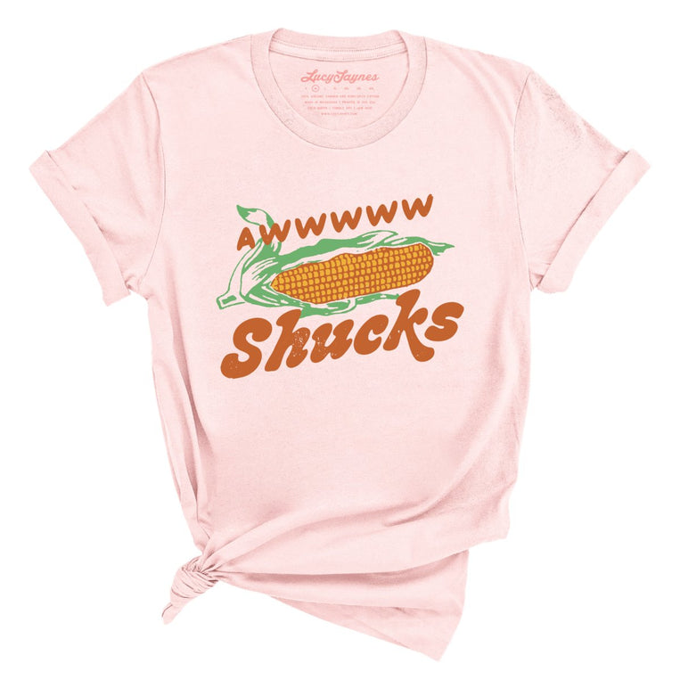 Awwwww Shucks Graphic Tee - Soft Pink