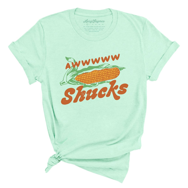 Awwwww Shucks Graphic Tee - Heather Mint