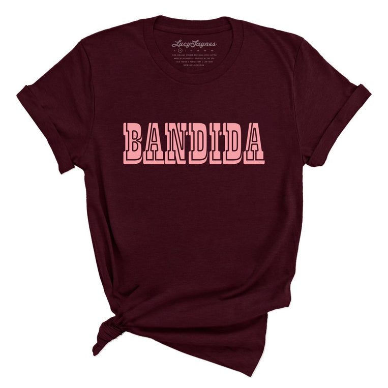 Bandida Graphic Tee - Heather Cardinal