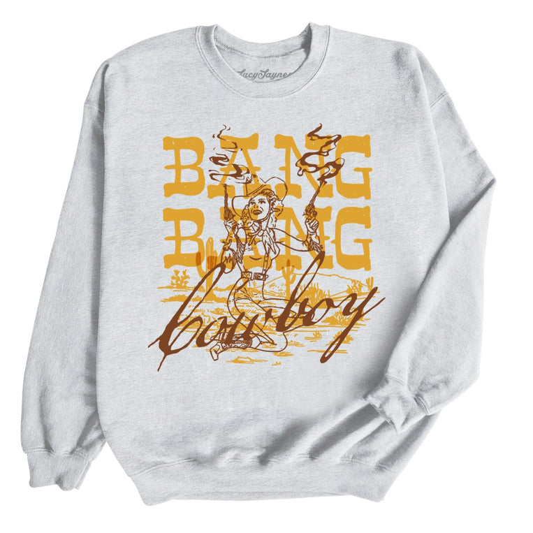 Bang Bang Cowboy Graphic Sweatshirt - Ash